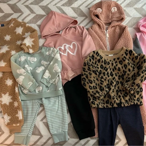 18 Month Girls cold weather Fall, Winter Bundle with Hoodies and Sweater outfits - Picture 2 of 11